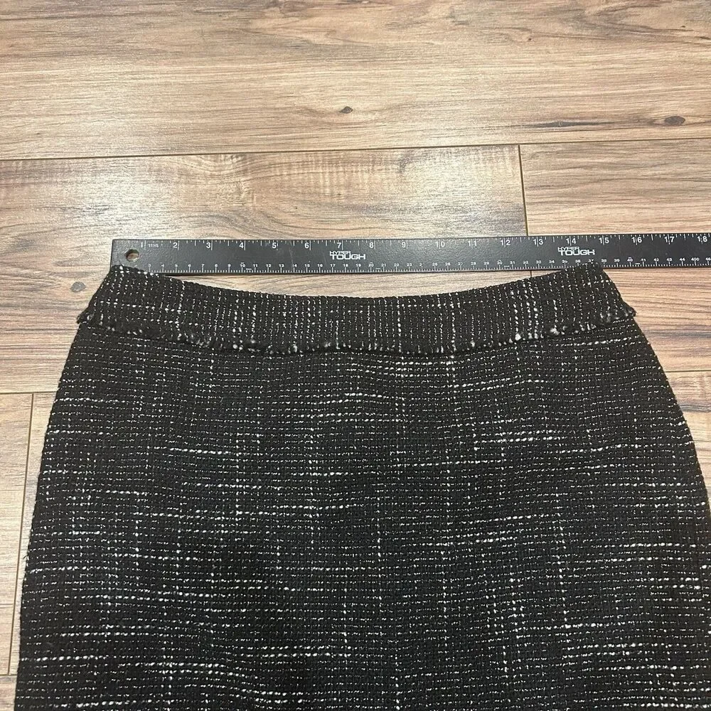 Ann Taylor Skirt Women’s 6 Black White Wool Blend Preppy Career Office